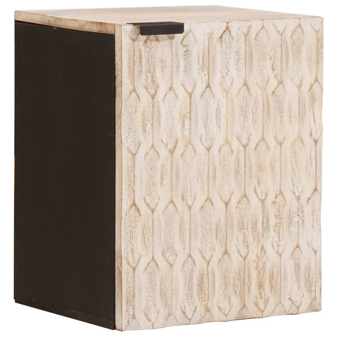 vidaXL - Hangende - Badkamerkast - Wit - 38 - x - 33 - x - 48 - cm - Massief - Mango - Hout
