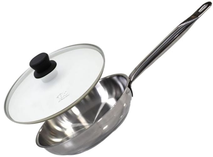 Koekenpan 28 cm van 18/10 roestvrij staal met deksel Elo Profi Therm