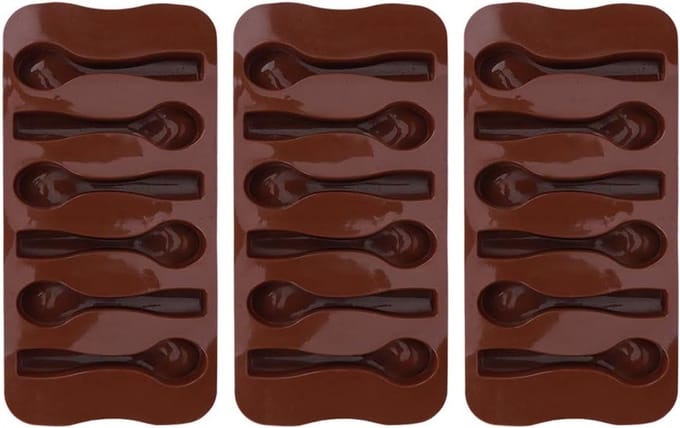 3-delige Chocoladelepelvorm voor Doe-het-zelf Chocolade, Cupcakes en Bakprojecten, Non-stick Siliconen Keukengereedschap