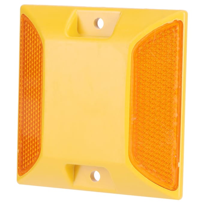 6 PCS Réflecteurs de Route en Plastique Jaune Double Marqueurs de Borne de Chaussée de Rue Allée beige