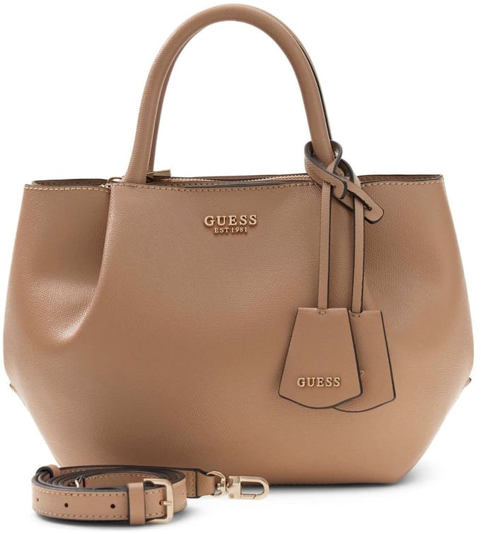 GUESS handtas schoudertas Amorette Girlfriend Satchel Beige Taupe