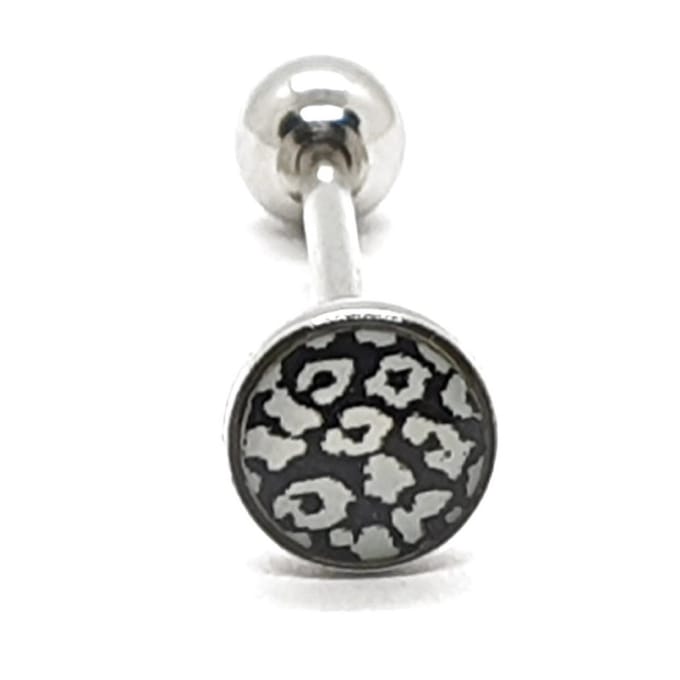 Tong Piercing - Panterprint Zwart/Wit