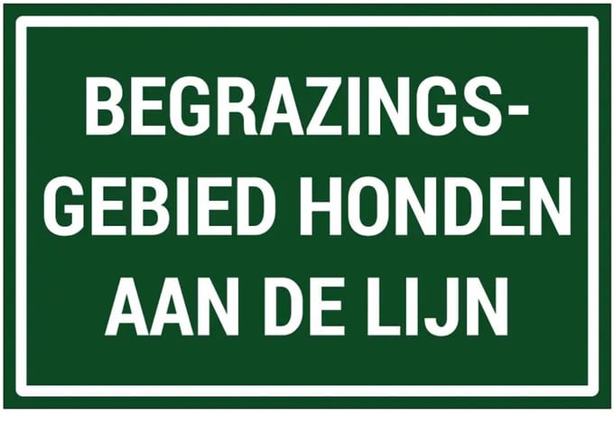 Begrazingsgebied honden aan de lijn sticker | 30 x 20 cm
