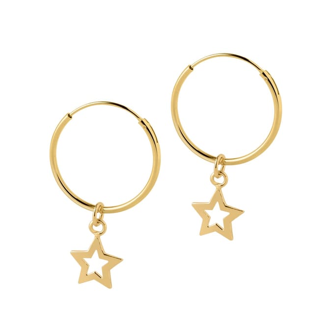 Goud Plated Hoop met Open Ster 18 MM