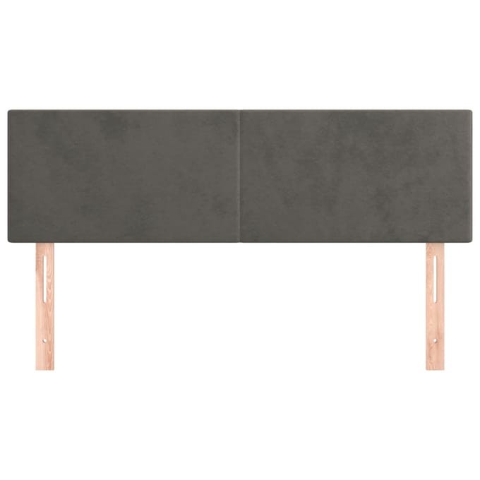 vidaXL - Hoofdborden - 144x5x78/88 - cm - fluweel - donkergrijs
