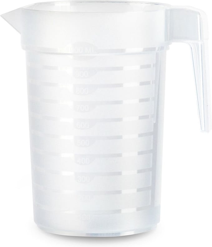 Plastcforte Waterkan/schenkkan - transparant - 1000 ML - kunststof