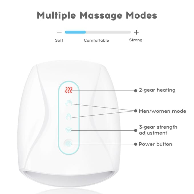 Kleine handmassager Anti-zweet Huidvriendelijk Touchscreen Luchtmassage Verwarming Acupunctuur Medium version beige