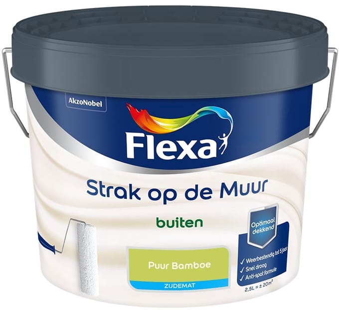 Flexa - Strak Op De Muur Buiten Zijdemat - Puur Bamboe - Mengverf - 2,5 L