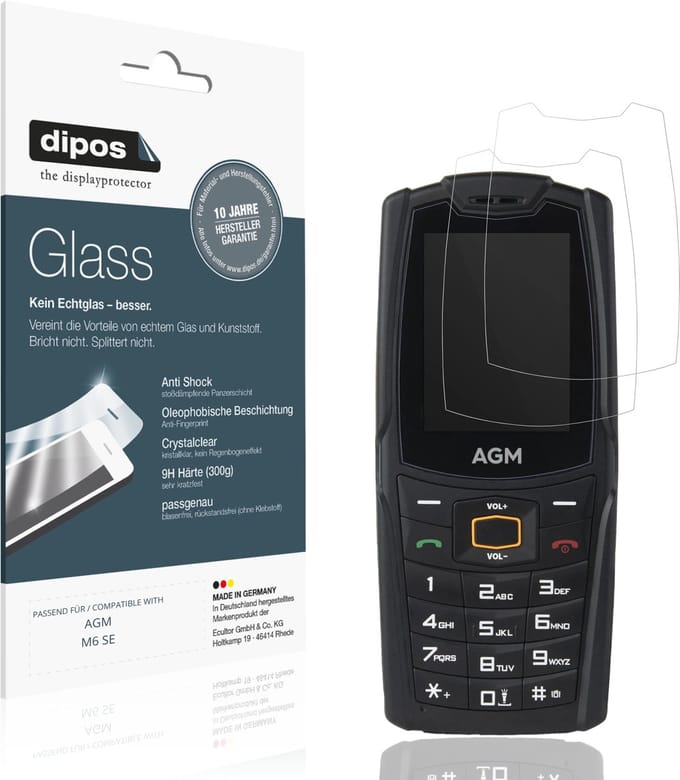 dipos – 2x Pantserfolie geschikt voor AGM M6 SE | 9H Screenprotector