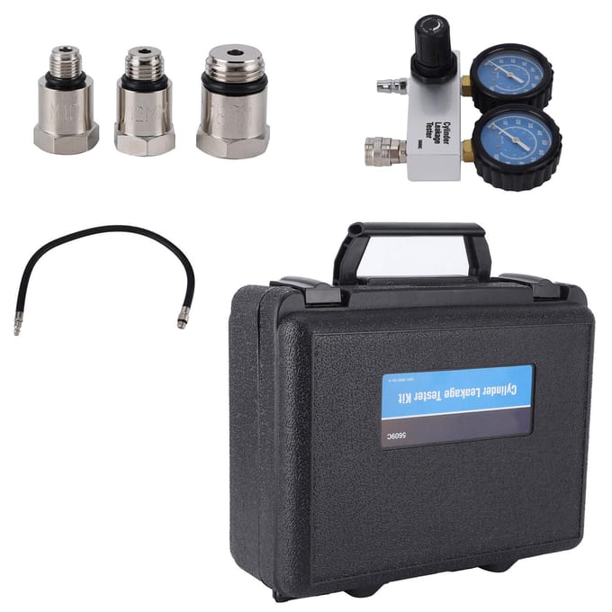 Professionele Cilinder Lektester Detector Kit Dubbele Manometer met 3 stuks Adapter Motor Diagnose black