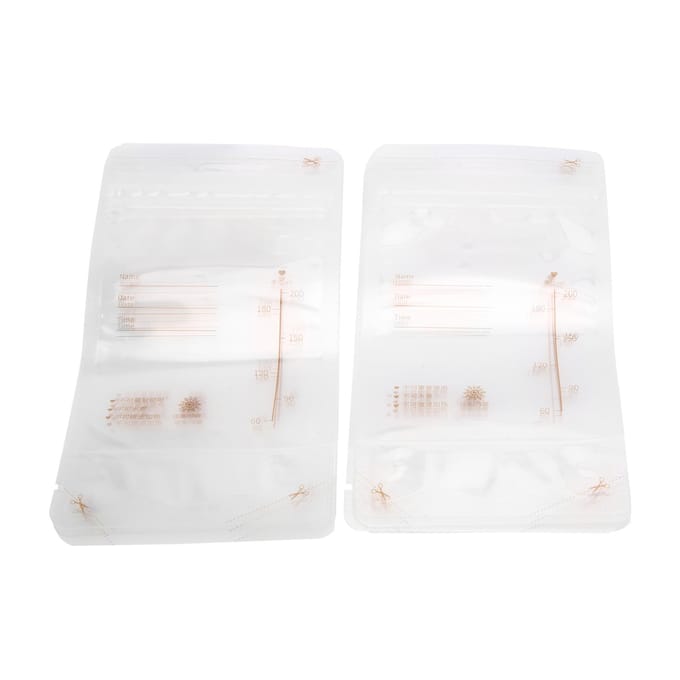 Lot de 10 sachets de conservation pour lait maternel pré-stérilisé, à double fermeture éclair, 200 ml white