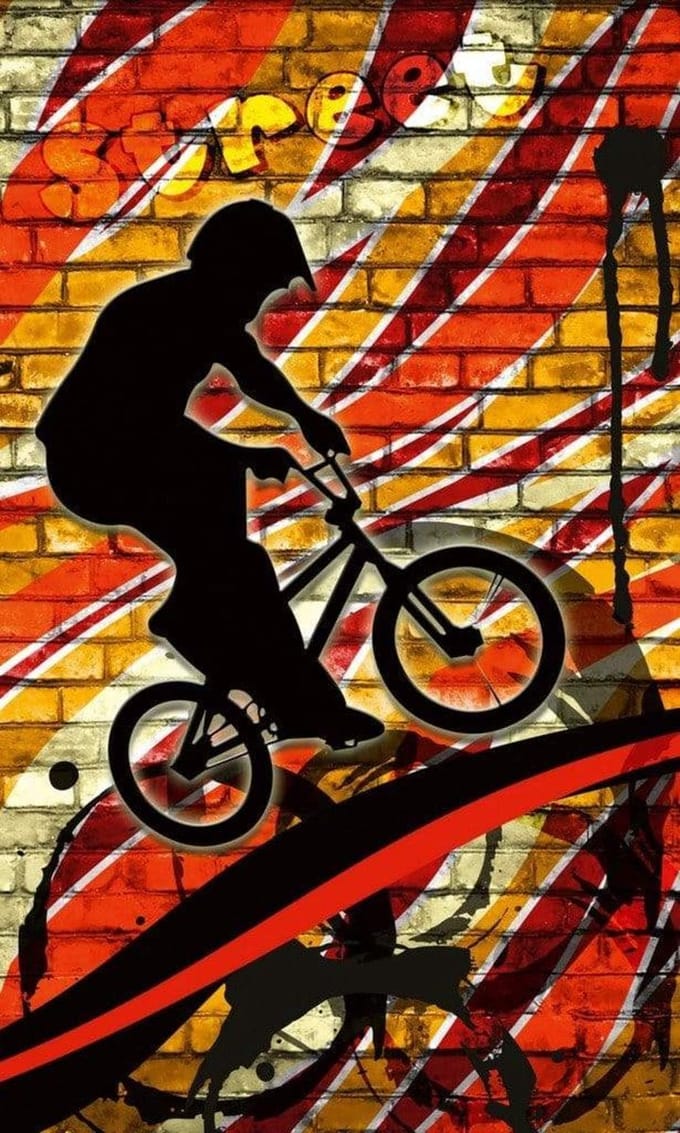 Fotobehang - Bicycle Red 150x250cm - Vliesbehang