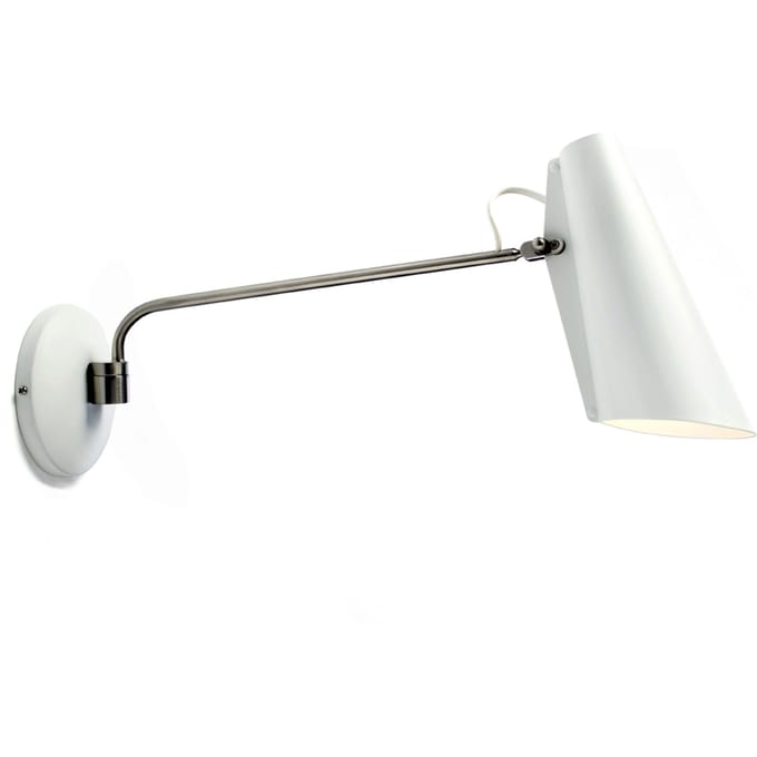 Northern wandlamp Birdy Swing, wit/staal