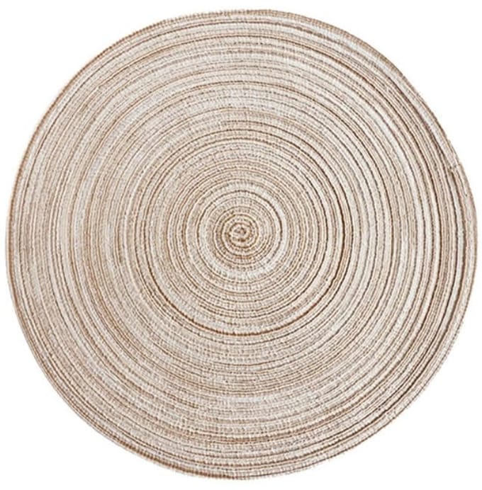 Dailygoods- Tafelmatten 2 Stuks - Geweven Polyester - Antislip - Hittebestendig - Afwasbaar - Diameter 30 cm - Boho Decoratie - Placemats