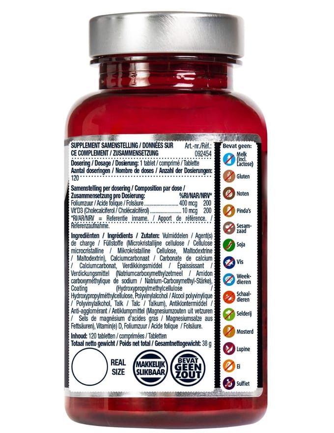 Lucovitaal Foliumzuur + Vitamine D3 120 tabletten