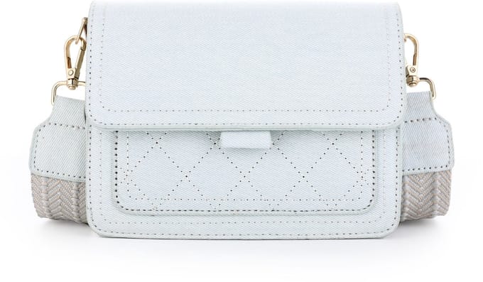 Michelle Bags & Accessoires - Damestas - Lichtblauw Jeans - met luxe sierriem