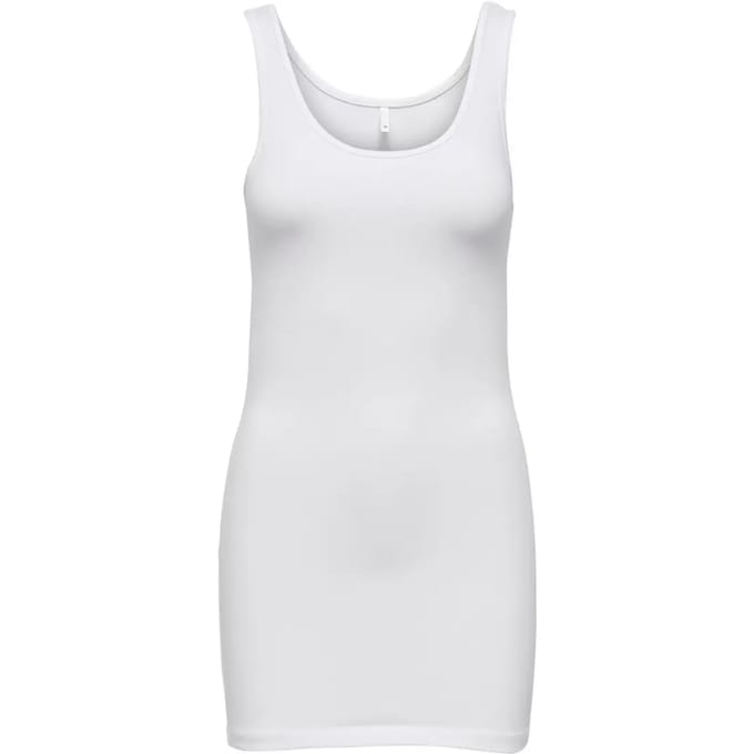 Only witte dames top   Ronde hals   Regular fit   Mouwloos Wit L