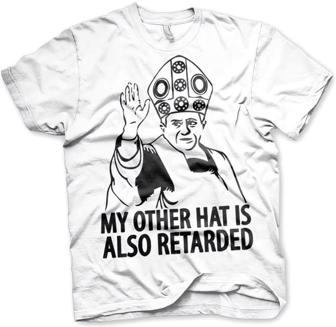 Hybris T-shirt met de tekst 'My Other Hat Is Also Retarded' –ite