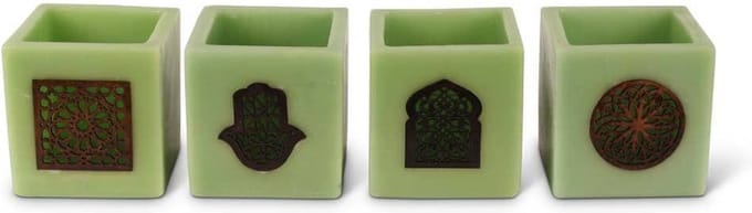 Safaary - Marokkaanse Kaarslichthouder Groen Ø 12 x 12cm-Rond patroon