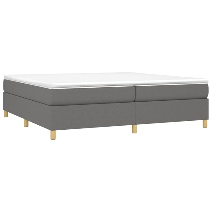 vidaXL - Boxspring - bed - stof - donkergrijs - 200x200 - cm