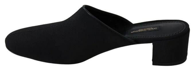Dolce & Gabbana Zwarte Sleehak Sandal