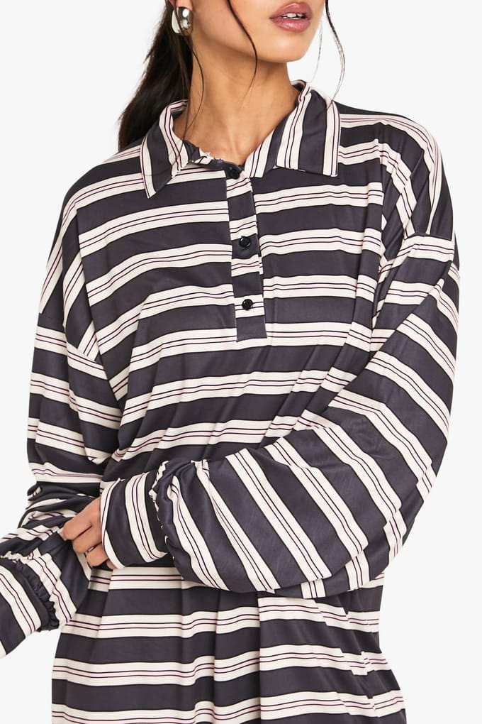 boohoo Dames Stripe T Shirt Dress | Navy | Maat: 8