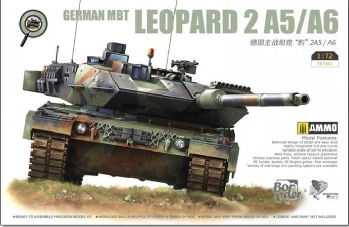 Border Model Modelbouwpakket Militaire voertuigen - TK7201 German MBT Leopard 2A5/A6 Tank Plastic - 1:72 - Modelbouw