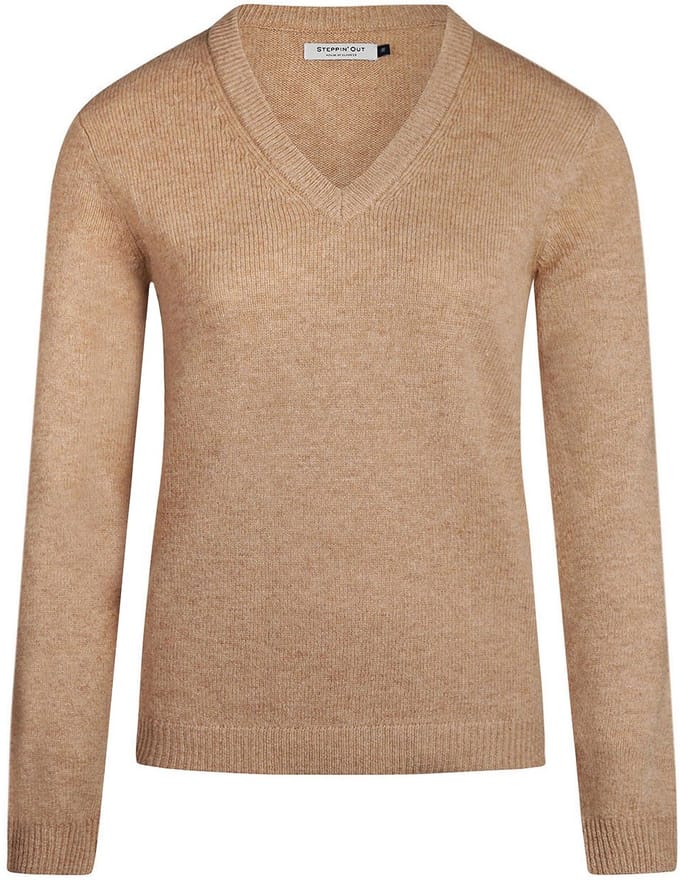 Steppin' Out Damestrui V-hals Lamswol Camel - Maat M - Heren