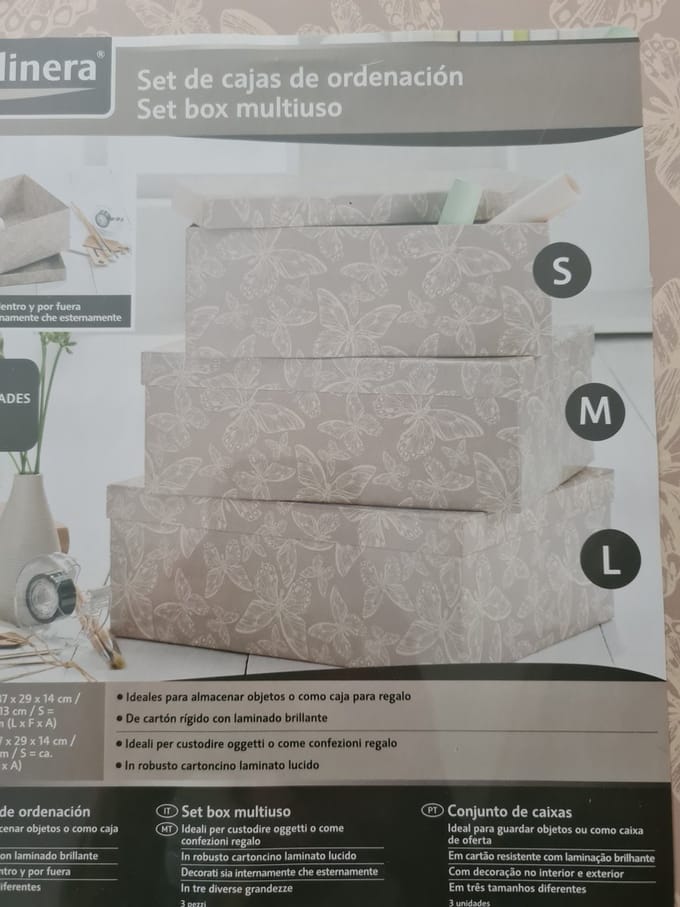 Melinera 3 Opbergboxen Vlinders Goud-Beage
