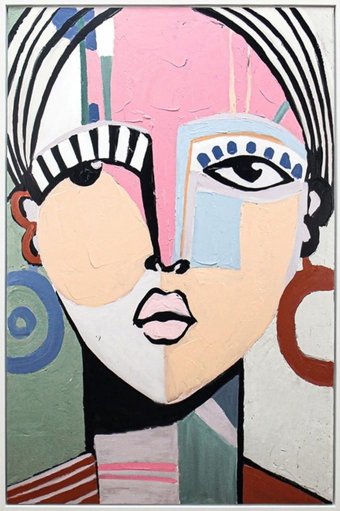 Schilderij vrouw modern 80x120cm
