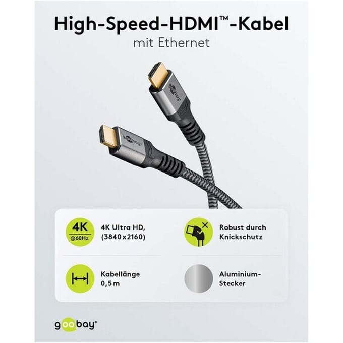 Goobay Plus HDMI kabel | HDMI2.0 (4K 60Hz + HDR) | 10 meter