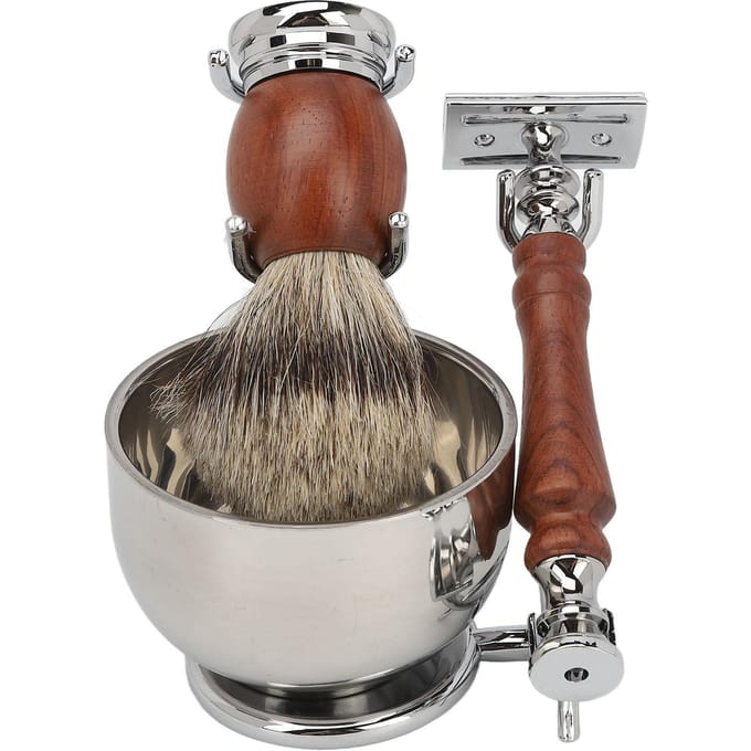 Handmatige Baardtrimmer Kit Legering Baardborstel Trimmerstand Kom Kit Standaard Kit voor Mannen Mannelijk gray