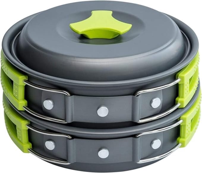 Draagbare Kookset voor Kamperen - Aluminium Pannen en Potten