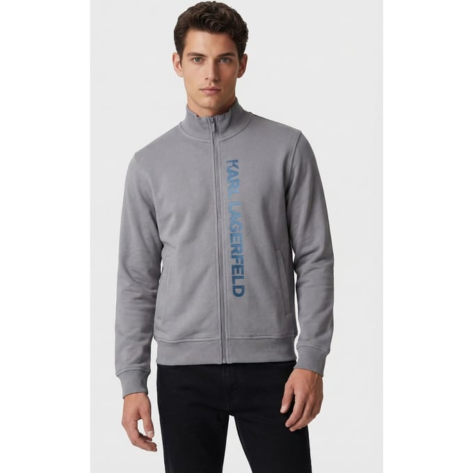 Karl Lagerfeld Dark Grey Sweat Zip Jacket Größe: 3XL | Strickjacken Outlet | Herren | Grau