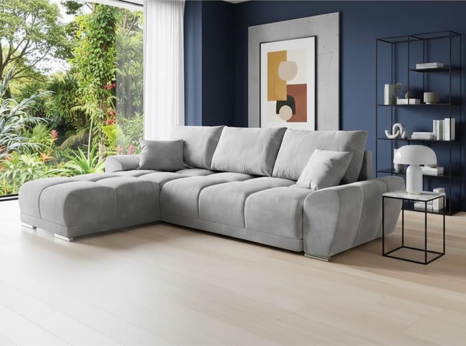 Luxe Uitschuifbare Slaapbank – Grijs – 289x189 cm – Industrohome