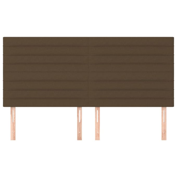 vidaXL - Hoofdbord - donkerbruin - 200x5x118/128 - cm - stof