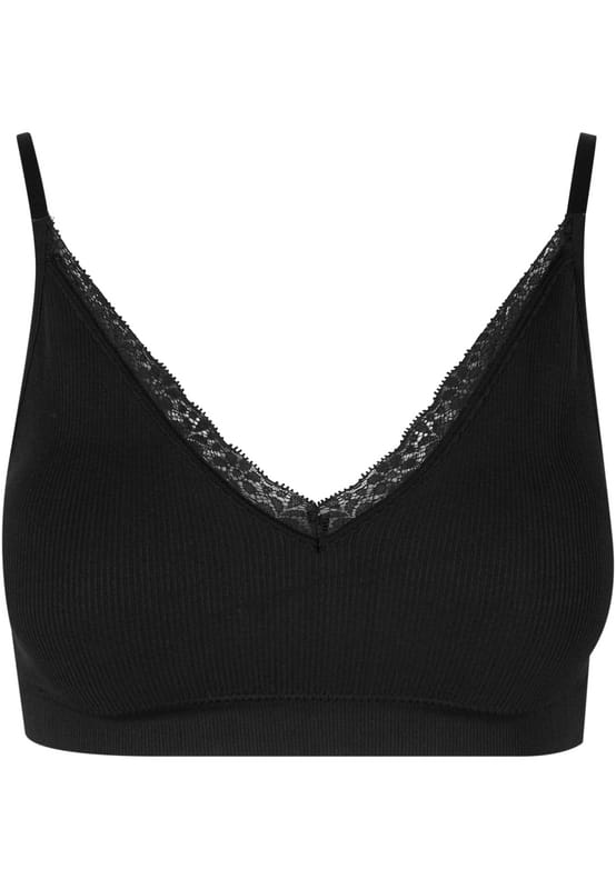 Urban Classics BH - Voorgevormde geribde bh (Set van 2) - S - voor Vrouwen - zwart