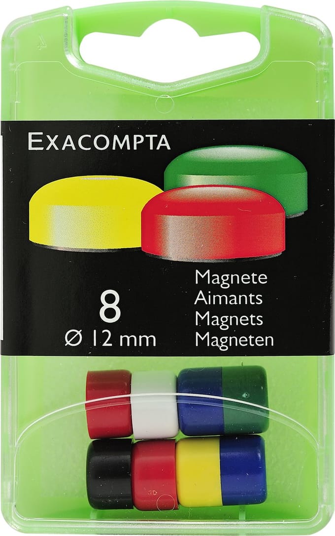 Exacompta Doos met 8 magneten F12 - 12mm diameter - Geassorteerd - 11345E