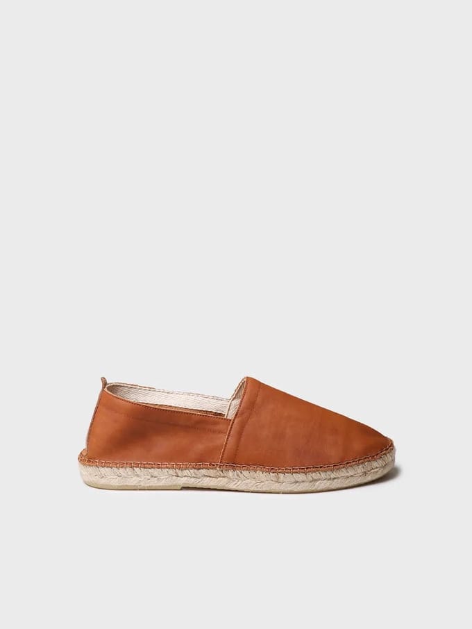 Gesloten espadrilles voor heren van leer met jutezool | MINO