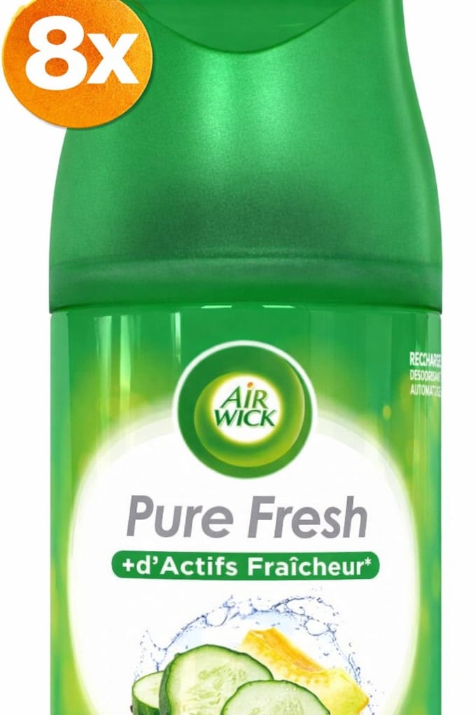 (8x) Air Wick - Luchtverfrisser - Navulling - Komkommer - 250ml