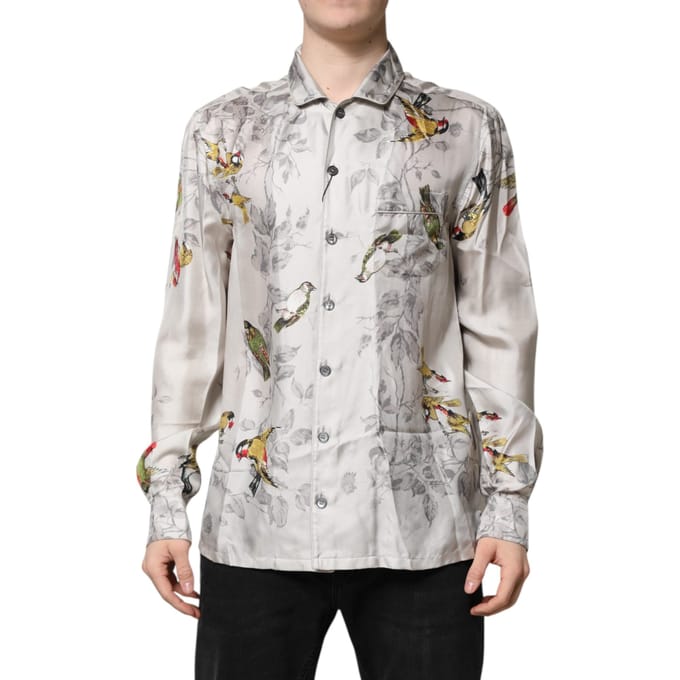 Dolce & Gabbana Multikleur Zijde Geprinte Overhemd met Knopen