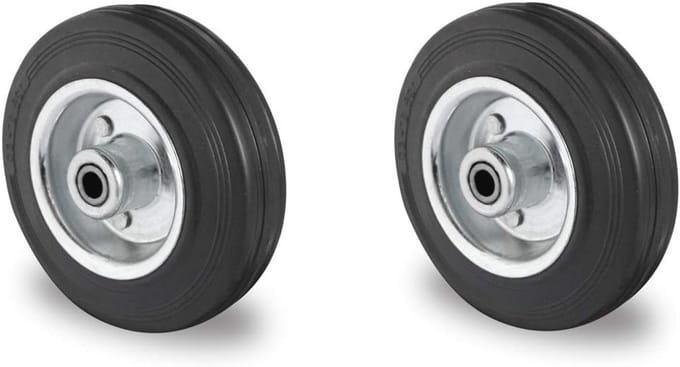 Rubberen Wielen 200mm met Rollager - Set van 2