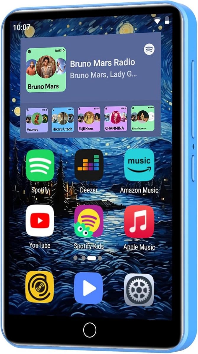 Draagbare MP3 Speler met Bluetooth en Wifi - Blauw