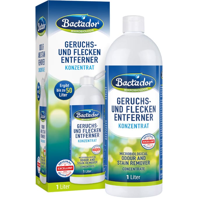 1 Liter Concentraat Bactador Geur- en Vlekverwijderaar Kat