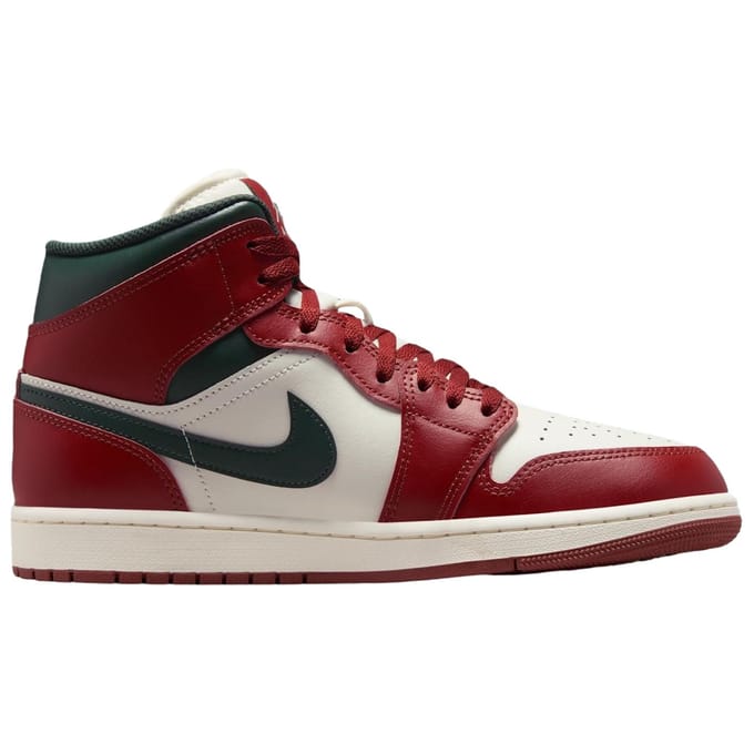 Jordan Aj1 Mid Sneakers Heren - Wit - Maat 44 - Leer, Synthetisch