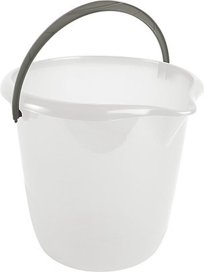 Witte schoonmaak emmers/huishoud emmers 10 liter van diameter 28 cm en hoogte 26 cm
