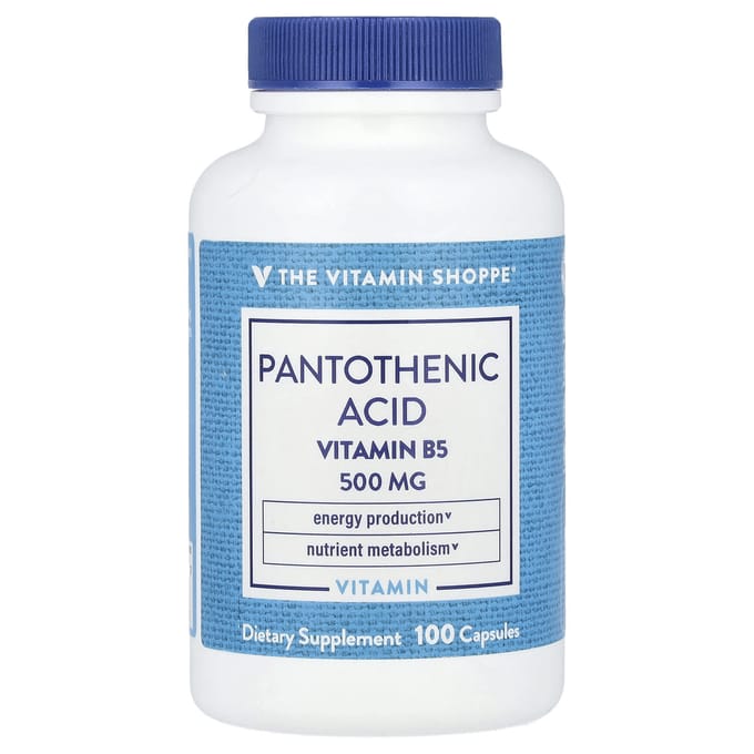 The Vitamin Shoppe, acide pantothénique, vitamine B5, 500mg, 100 capsules