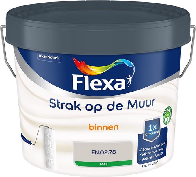Flexa - Strak Op De Muur Binnen Mat - En.02.78 - Mengverf - 2,5 L