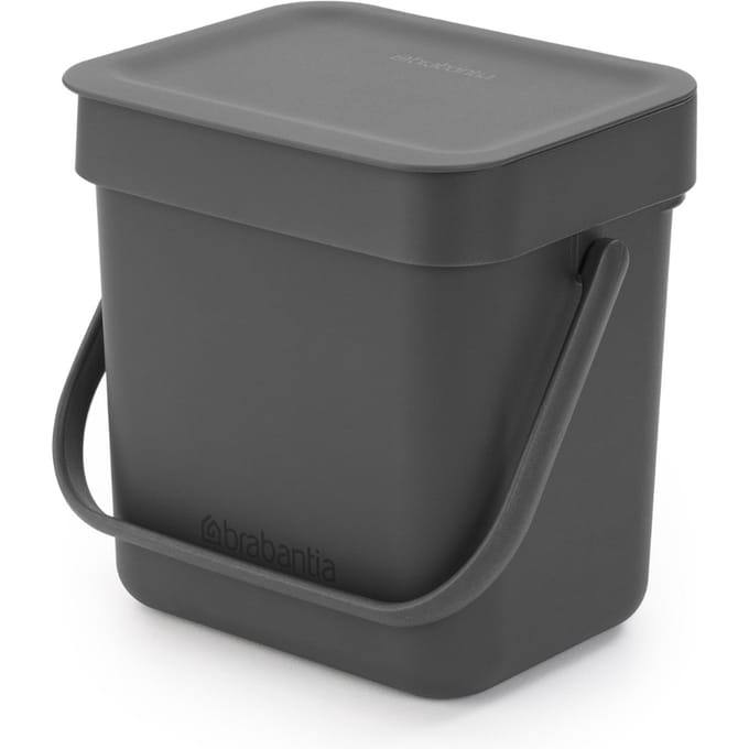 Brabantia Sort & Go Aanrecht Afvalbakje - 3 liter - Dark Grey