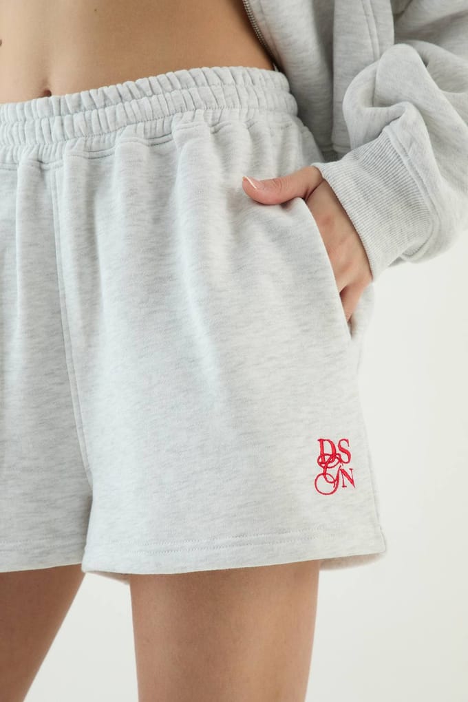 Dames Dsgn Studio Sweat Short Met Trekkoord In De Taille | Ash Grey | Maat: Small